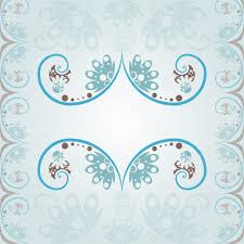 Blue Wedding Invitation Background In A Classic Style With Flora