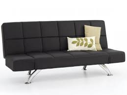 serene venice black faux leather sofa