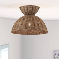 rattan canopy flush mount ceiling light