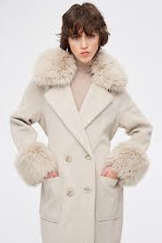 Coat With Faux Fur On The Collar And