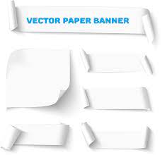 curled paper banners white vector 03