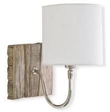 weathered wood bent arm sconce