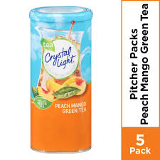 Crystal Light Peach Mango Green Tea Powdered Drink Mix Low Caffeine 1 85 Oz Can Walmart Com Walmart Com