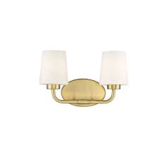 Savoy House Capra 2 Light Bathroom Vanity Light In Warm Brass