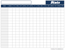 Basketball Stats Sheet Tracker Printable And Editable
