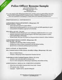 Resume To Become A Police Officer Resume Sample