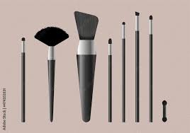 vector ilration of makeup brushes