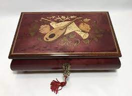 al wood inlaid jewelry box