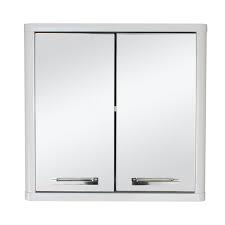 Trendteam skin high gloss bathroom furniture tall cabinet, white. Gloss White Double Door Mirrored Bathroom Cabinet 056 96 321sd