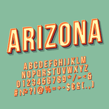 arizona vine 3d vector lettering