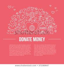 Card Poster Template Charity Fundraising Objects Stock Vector