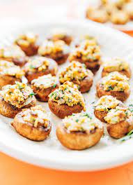 vegetarian stuffed mushrooms with cream