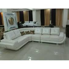 modern white leather l shape sofa set