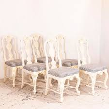At houzz we want you to shop for john proffitt home classic cowhide dining chair, set of 6 with confidence. Antique White Painted Dining Chairs Set Of 6 Chairish