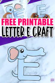 free printable letter e craft template