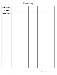 Graphic Organizer Columns And Charts Type In Templates
