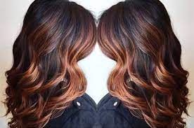 An oldie but a goodie! Wavy Dark Brown Hair With Copper Highlights Balayage Hair Hair Styles Hair