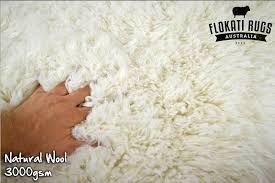 flokati wool rug natural wool made