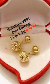 18k saudi gold dior earring women s