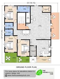 57 ft 3 bhk home plan in 2650 sq ft