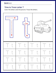 time to trace letter t ela worksheets