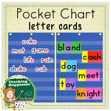Pocket Chart Letter Word Part Cards Long Short Vowel Word Families Bits