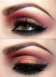 red and golden eyeshadow on