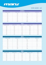 Maru Size Chart Ness Swimwear