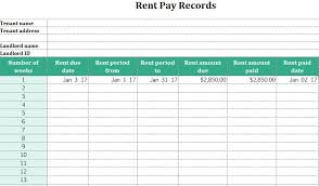 Rent Pay Records My Excel Templates