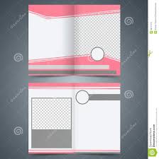 Empty Bifold Brochure Template Design With Pink Co Stock Vector