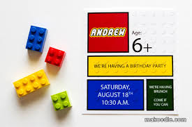 Lego Invitation Makoodle