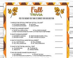Trivia is a great game to play with friends and family around the holiday season. Fall Trivia Game Etsy