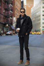 Mens Winter Fashion Peacoat Outfit