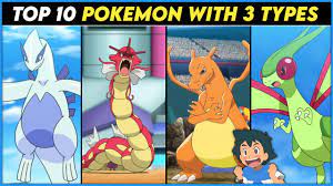 Pokemon With 3 TYPES |Top 10 Pokemon With 3 or More Typing|Top 10 Strongest  Pokemon With Three Types - YouTube
