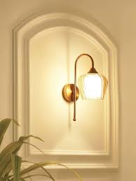 Zeke Brass Glass Single Light Wall Lamp
