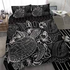 tonga turtle black white bedding set