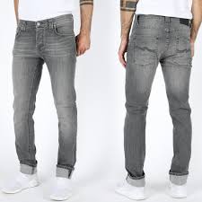 Details About New Nudie Mens Slim Fit Jeans Grim Tim Cygnet Grey Organic Cotton