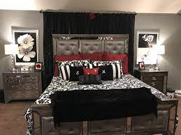 red and black master bedroom