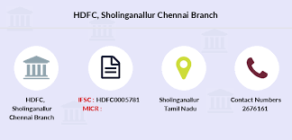 Hdfc Sholinganallur Chennai Ifsc Code Hdfc0005781