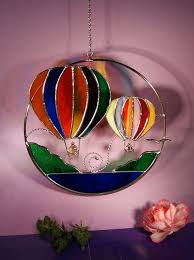 Hot Air Balloon Stained Glass Circles