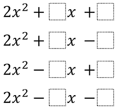 Factoring Quadratics A 2 Open Middle
