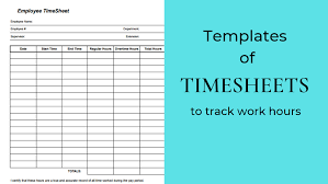 timesheet templates to track work hours