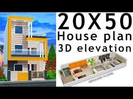 20x50 House Plan With 3d Elevation By