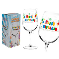 Wine Glass Happy Birthday Cadeau