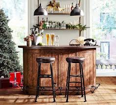 Brown Wooden Demilune Bar Cabinet