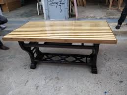 Brown Rectangular Garden Wooden Table