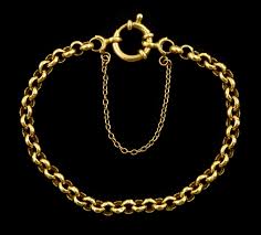18ct gold rolo link bracelet with