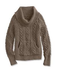Cowlneck Irish Wool Sweater This Womens Aran Sweater By