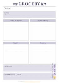 037 Printable Personal Grocery List Template Shopping