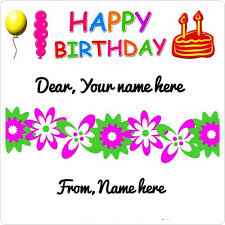 birthday greetings card with name edit